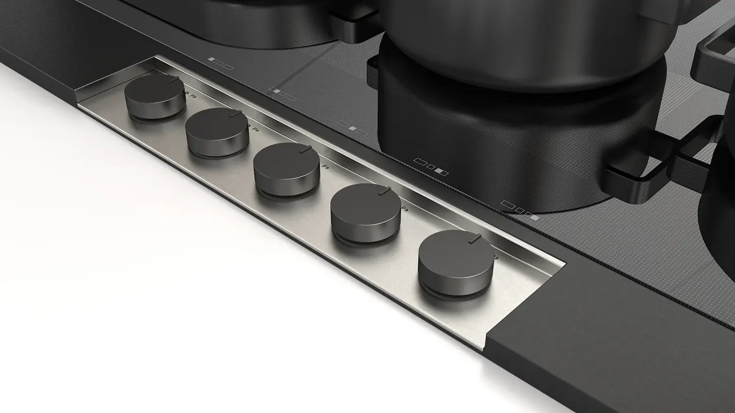 Manettes noires sur bandeau inox, Enova 120