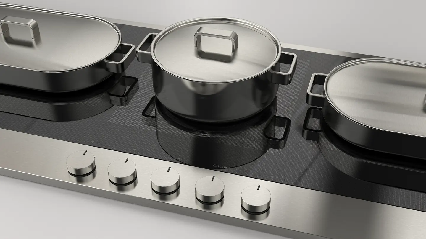 Enova 120 inox avec cocottes, vue rapprochée