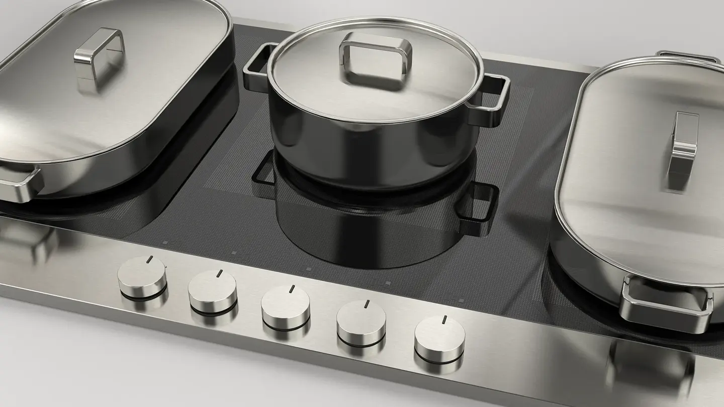 Enova 90 inox avec cocottes, vue rapprochée