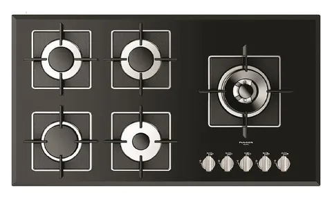 Plan de cuisson gaz 90 sur verre Fulgor Milano FCH 905 G DWK BK
