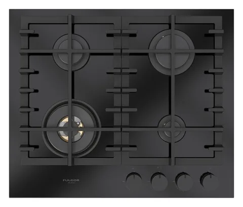 Plan de cuisson gaz 60 sur verre Fulgor Milano FPH 604 G WK BKG