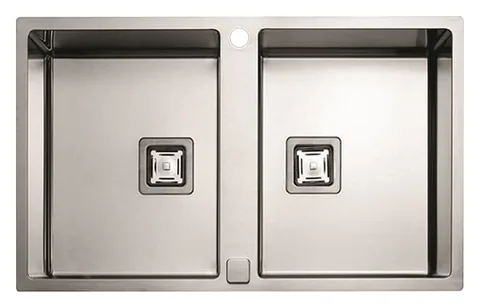 Évier 2 bacs 76 à fleur et semi-affleurant Fulgor Milano P2B 7651 QA F SF