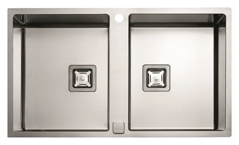 Évier 2 bacs 86 à fleur et semi-affleurant Fulgor Milano P2B 8651 QA F SF
