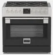 Cuisinière Pro Gaz 36" — Noir Mat