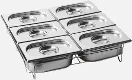 Set 6 bacs Gastronorm inox Fulgor Milano GASTRO BOX 6 SET